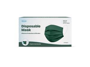 WeCare Disposable Face Mask, 3-Ply with Ear Loop (50 Individually Wrapped) - Hunter Green WeCare Disposable Face Mask, 3-Ply with Ear Loop (50 Individually Wrapped) - Hunter Green