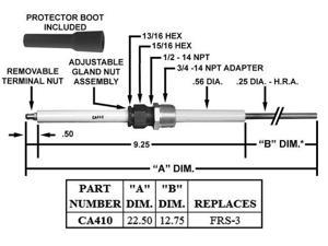 Crown CA410 Flame Rod For Auburn FRS-3 (13044), Maxon 27634