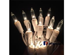 100 Counts Mini Christmas tree Lights,Super Bright Clear lights. Warm White Color cord. Best Gift for Decoration. End to End Connection. UL listed