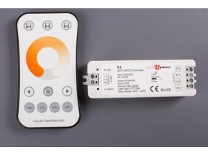 LEDUPDATES Dual Color Controller with remote for Dual Color Temperature LED Strip Light 2700K to 6500K Warm White to Cool White 12v 24v CCT Controller LEDUPDATES Dual Color Controller with remote for Dual Color Temperature LED Strip Light 2700K to 6500K Warm White to Cool White 12v 24v CCT Controller