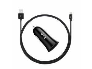 Blu Element Car Charger Single 2.4A w/Lightning Cable Black Car Chargers Blu Element Car Charger Single 2.4A w/Lightning Cable Black Car Chargers