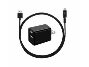 Blu Element Wall Charger Dual USB 3.4A w/USB-C Cable Black Wall Chargers Blu Element Wall Charger Dual USB 3.4A w/USB-C Cable Black Wall Chargers