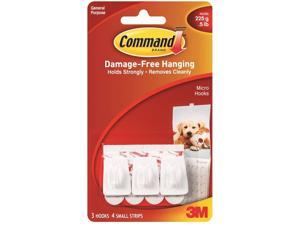 3M 17066 Command Micro Hooks 3 hooks, 4 strips 3M 17066 Command Micro Hooks 3 hooks, 4 strips