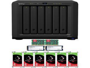 Synology DS1621xs+ DiskStation with 32GB RAM and 48TB (6 x 8TB) of Seagate Ironwolf PRO NAS Drives and 800GB (2x400GB) NVME Cache Fully Assembled and Tested By CustomTechSales