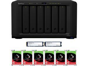 Synology DS1621+ DiskStation with 4GB RAM and 36TB (6 x 6TB) of Seagate Ironwolf PRO NAS Drives and 800GB (2x400GB) NVME Cache Fully Assembled and Tested By CustomTechSales