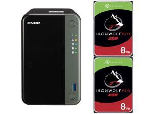 QNAP TS-253D Quad Core 2.7Ghz 2-Bay NAS with 4GB RAM and 16TB (2 x 8TB) of Seagate Ironwolf PRO NAS Drives Fully Assembled and Tested By CustomTechSales