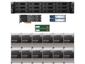 Synology RS3621RPxs RackStation with 16GB RAM, 1.6TB (2x800GB) Synology CACHE and 96TB (12 x 8TB) of HAT5300 Synology Enterprise Drives Fully Assembled and Tested By CustomTechSales