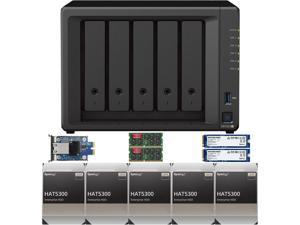 Synology DS1522+ 2.6 to 3.1 GHz 5-Bay NAS, 10GbE Port (E10G22-T1-Mini), 1.6TB (2x800GB) CACHE, 16GB RAM, 40TB (5 x 8TB) of Synology Enterprise Drives Fully Assembled and Tested By CustomTechSales