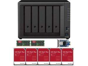 Synology DS1522+ 2.6 to 3.1 GHz Dual-Core 5-Bay NAS, 16GB RAM, 10GbE Adapter, 30TB (5 x 6TB) of Western Digital Red Plus Drives Fully Assembled and Tested By CustomTechSales