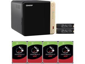 QNAP TS-464 4-Bay NAS with 4GB RAM, 1TB (2 x 500GB) NVME Cache, and 8TB (4 x 2TB) of Seagate Ironwolf NAS Drives Fully Assembled and Tested By CustomTechSales
