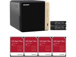 QNAP TS-464 4-Bay NAS with 4GB RAM, 500GB (2 x 250GB) NVME Cache, and 8TB (4 x 2TB) of Western Digital Red Plus Drives Fully Assembled and Tested By CustomTechSales