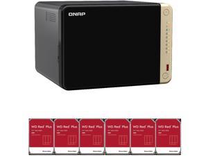 QNAP TS-664 6-Bay NAS with 4GB RAM and 12TB (6 x 2TB) of Western Digital Red Plus Drives Fully Assembled and Tested By CustomTechSales