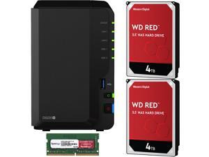 Synology DS220+ DiskStation with 6GB RAM and 8TB (2 x 4TB) of Western Digital RED NAS Drives Fully Assembled and Tested By CustomTechSales
