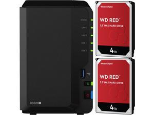 Synology DS220+ DiskStation with 2GB RAM and 8TB (2 x 4TB) of Western Digital RED NAS Drives Fully Assembled and Tested By CustomTechSales