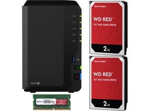 Synology DS220+ DiskStation with 6GB RAM and 4TB (2 x 2TB) of Western Digital RED NAS Drives Fully Assembled and Tested By CustomTechSales