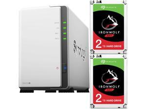 Synology DS220j DiskStation with 4TB (2 x 2TB) Seagate Ironwolf NAS Drives Fully Assembled and Tested By CustomTechSales