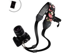 Camera Strap Shoulder Sling with Adjustable Floral Neoprene and Quick Release Buckle by USA Gear - Works with Canon , Fujifilm , Nikon , Panasonic , Sony and More DSLR , Mirrorless Cameras