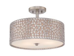 Quoizel 3 Light Confetti Semi-Flush Mount in Old Silver - CKCF1717OS Quoizel 3 Light Confetti Semi-Flush Mount in Old Silver - CKCF1717OS