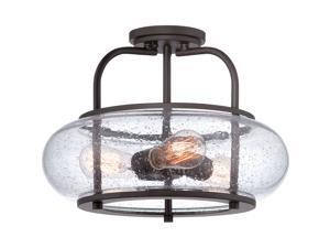 Quoizel TRG1716OZ Trilogy with Old Bronze Finish and Large Semi Flush Mount, Brown Quoizel TRG1716OZ Trilogy with Old Bronze Finish and Large Semi Flush Mount, Brown