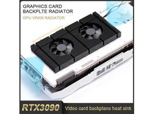 Misskit GPU Backplate Radiator Memory Cooler Aluminum Panel + Dual PWM Fan VRAM Heatsink Graphics Card Backplane For RTX 3090 Radiator With 1mm Pad 500