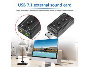Logitech 7.1 Virtual USB Sound Card External Audio Adapter for Desktop Laptop 3.5mm AUX Headphone Microphone Converter