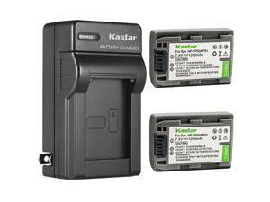 Kastar 2Pack Battery and AC Wall Charger Replacement for Sony DCRSR30 DCRSR40 DCRSR50 DCRSR60 DCRSR70 DCRSR80 DCRSR90 DCRSR100 HDRHC3 HDRHC3E DCRDVD103 DCRDVD105 DCRDVD202