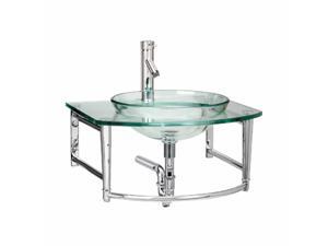 Haiku 23 3/4" Glass Wall Mounted Bathroom Sink with Towel Bar Faucet and Drain Haiku 23 3/4" Glass Wall Mounted Bathroom Sink with Towel Bar Faucet and Drain