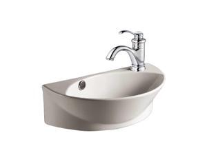 Juniper 17 1/8" Wall Mounted Bathroom Sink in White with Overflow Juniper 17 1/8" Wall Mounted Bathroom Sink in White with Overflow