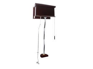 Dark Oak High Tank Pull Chain Toilet Conversion Kit Chrome ZPipe Dark Oak High Tank Pull Chain Toilet Conversion Kit Chrome ZPipe