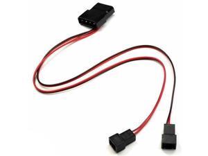 4 Pin Molex Pass Through to 2 x / Dual 3 Pin Fan Power Connector Adapter Cable 4 Pin Molex Pass Through to 2 x / Dual 3 Pin Fan Power Connector Adapter Cable