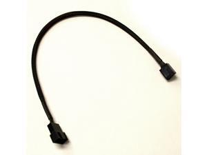 12" 4-Pin PWM Fan Power Extension Cable - Black Sleeved 12" 4-Pin PWM Fan Power Extension Cable - Black Sleeved