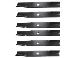 USA Mower Blades U12025BP (6) High-Lift for Husqvarna® 539112079 Dixon® 10782 10881 Length 18 in. Width 2-1/2 in. Thickness .200 in. Center Hole 5 Point Star 50 in. Deck