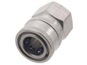 Erie Tools 3/8in. FPT Female Stainless Steel Socket Quick Connect Coupler 4000 PSI 10 GPM for Pressure Washer Nozzle Gun Hose Wand Erie Tools 3/8in. FPT Female Stainless Steel Socket Quick Connect Coupler 4000 PSI 10 GPM for Pressure Washer Nozzle Gun Hose Wand