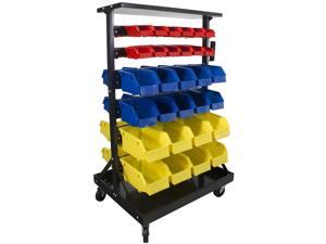 Erie Tools 60 Bin Parts Rack Storage Shop Garage Organizer Nuts Bolts