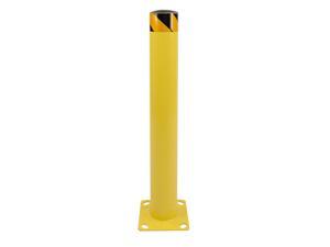BISupply Safety Bollard Post 36in - Yellow Pipe Bollards Steel Parking Barrier