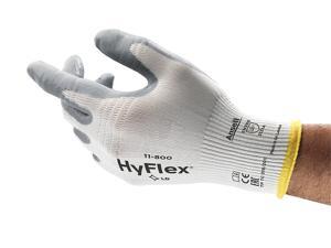 Ansell 11-800-9 HyFlex White/Gray Nylon Gloves, Large, Size 9, 12 Pairs Ansell 11-800-9 HyFlex White/Gray Nylon Gloves, Large, Size 9, 12 Pairs