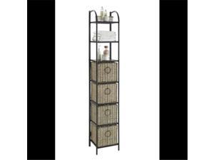 4D Concepts 603124 Windsor Bookcase with Baskets, Black Metal - Slate & Weave 4D Concepts 603124 Windsor Bookcase with Baskets, Black Metal - Slate & Weave