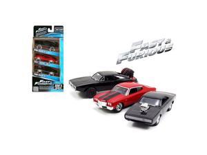 Jada 97426 Fast & Furious Doms Rides Dodge Chargers & Chevelle 3 Pack Set 1 55 Diecast Model Cars Jada 97426 Fast & Furious Doms Rides Dodge Chargers & Chevelle 3 Pack Set 1 55 Diecast Model Cars