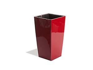 Algreen 11504 22 in. Self Watering Square Modena Planter, Gloss Red Algreen 11504 22 in. Self Watering Square Modena Planter, Gloss Red