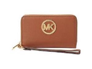 Michael Kors Fulton Luggage Brown Large Flat Leather Phone Case - Brown - 32H5GFTE4L-230