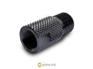 Infinite 1228-16LH-BS-K 0.5-28 Right Hand to 16 mm x 1 Left Hand Thread Adapter - Knurled Infinite 1228-16LH-BS-K 0.5-28 Right Hand to 16 mm x 1 Left Hand Thread Adapter - Knurled