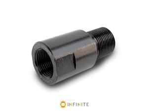 Infinite 1228-14LH-BS 0.5-28 Right Hand to 14 mm x 1 Left Hand Thread Adapter - Smooth Infinite 1228-14LH-BS 0.5-28 Right Hand to 14 mm x 1 Left Hand Thread Adapter - Smooth