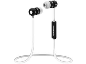 Mobilespec MBS11103 Bluetooth Wireless Earbuds with In Line Mic - White & Black