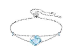Swarovski Heap Cushion Bracelet - Blue - Rhodium Plating - 5290140