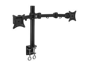 Mount-It! Dual Monitor Mount Desk Stand | Fits 2 Computer Screens 19-27 Inches | C-Clamp and Grommet Base Mount-It! Dual Monitor Mount Desk Stand | Fits 2 Computer Screens 19-27 Inches | C-Clamp and Grommet Base
