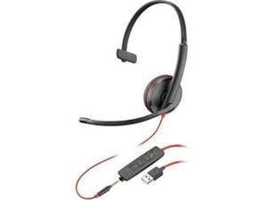 Plantronics Blackwire C3215 Headset - Mono - Black - USB Type A, Mini-Phone - Wired - 20 Hz - 20 kHz - Over-The-Head - Monaural - Supra-aural - Noise Cancelling Microphone (209746-22)