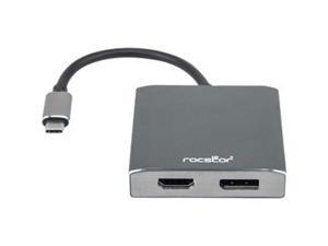 Rocstor Y10A202-A1 Premium USB-C to DisplayPort & HDMI Dual Port Adapter Rocstor Y10A202-A1 Premium USB-C to DisplayPort & HDMI Dual Port Adapter