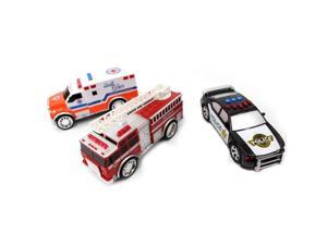 AZ Trading & Import PS2014 Kids Emergency Vehicle Playset with Fire Truck, Police Car & Ambulance AZ Trading & Import PS2014 Kids Emergency Vehicle Playset with Fire Truck, Police Car & Ambulance