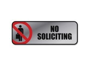 Consolidated Stamp 098208 Brushed Metal Office Sign, No Soliciting - Silver & Red Consolidated Stamp 098208 Brushed Metal Office Sign, No Soliciting - Silver & Red