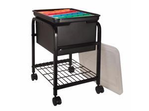 Innovative Storage Designs Advantus Hanging File Cart With Clear Lid, Steel, Black Innovative Storage Designs Advantus Hanging File Cart With Clear Lid, Steel, Black